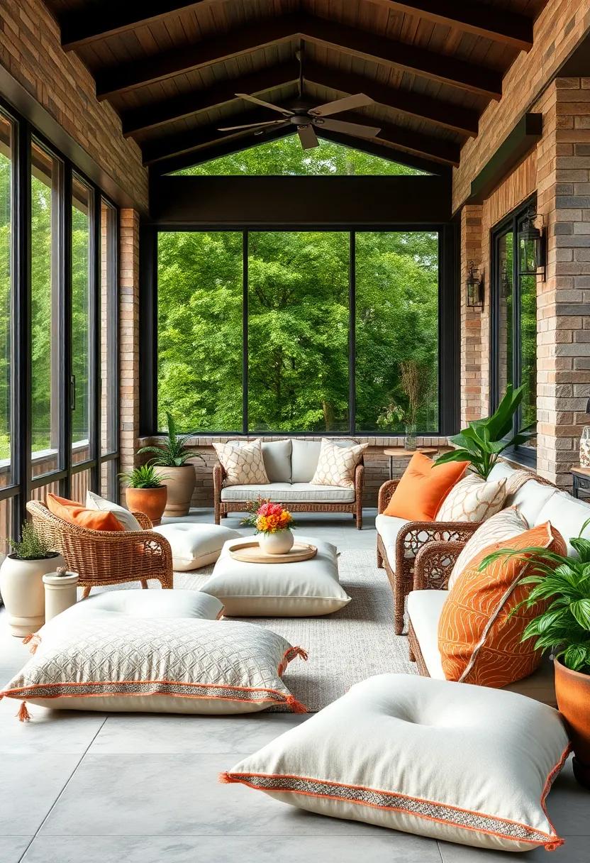 Cushion⁢ for ‌the Floor:​ Scatter soft ‌floor pillows for additional⁣ seating options or relaxation‌ spots, ⁢perfect for lounging with friends