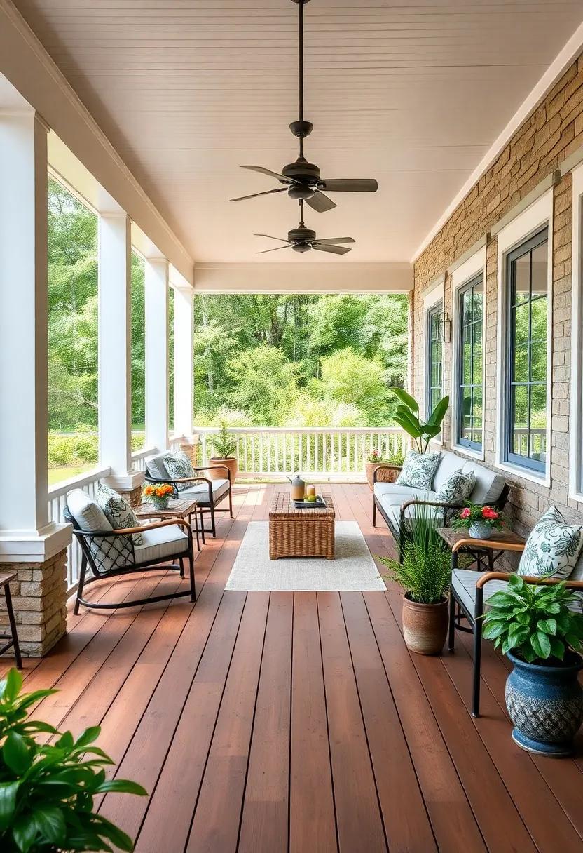 Elevated Planks: Use elevated wooden planks to create a sense of airiness, allowing ⁣for airflow and drainage beneath your porch flooring