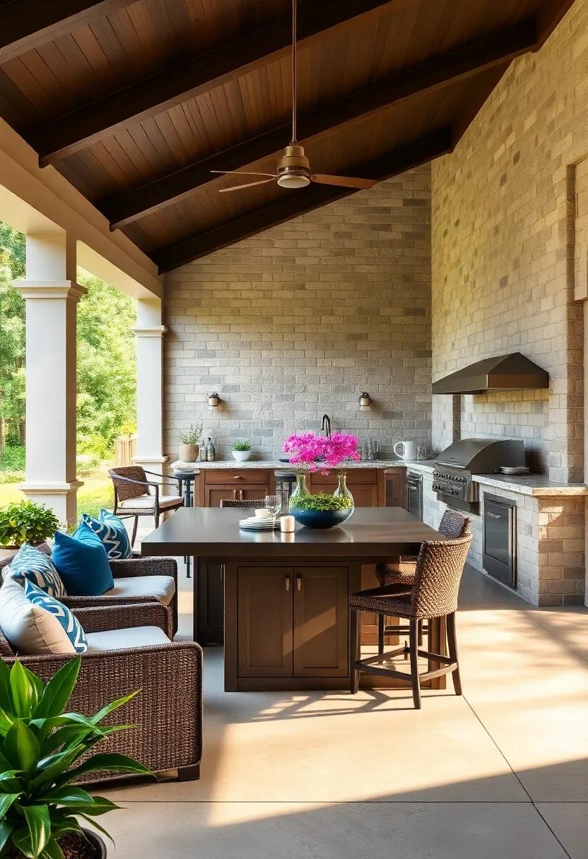Multi-Functional Marvels: ⁢An⁢ innovative‍ outdoor kitchen island doubles as a dining table,‌ with hidden compartments for dishware and ⁤BBQ supplies, ‌ensuring convenience⁣ for entertaining