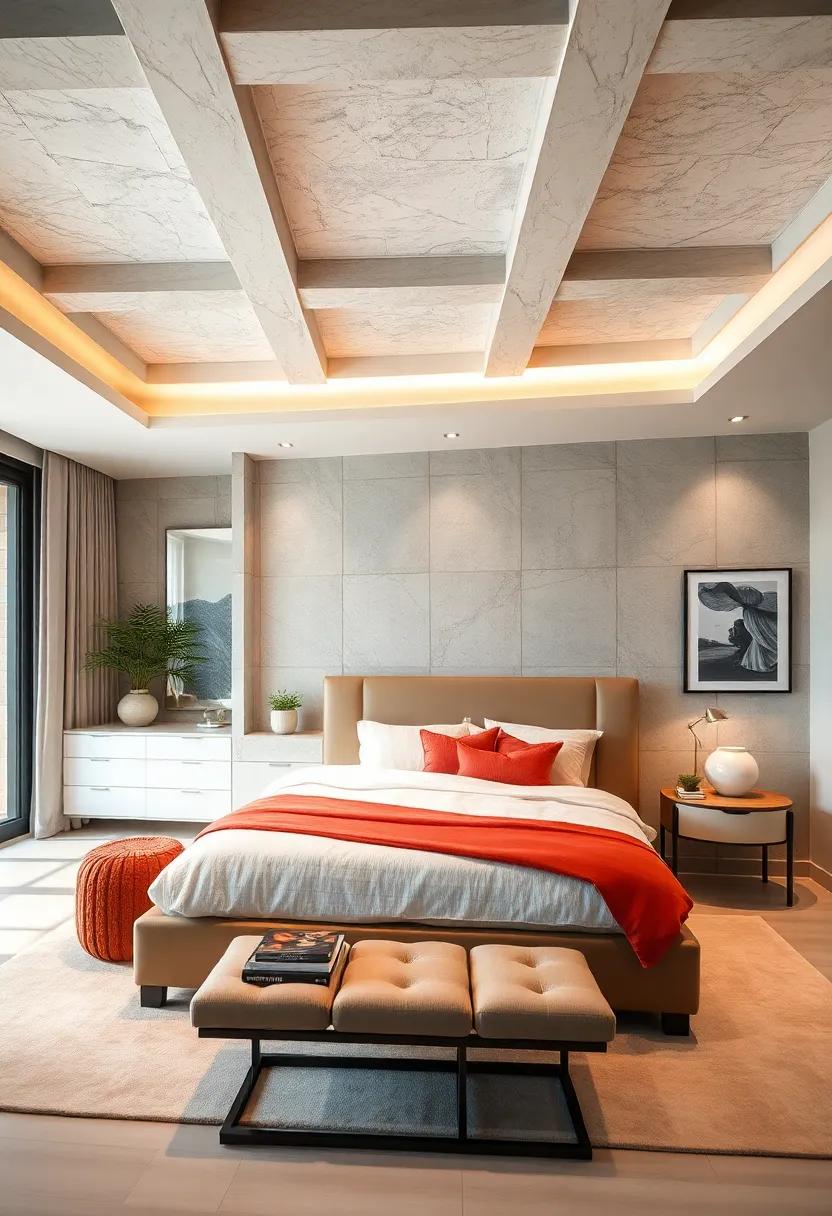 Ceiling Treatments: Enhance the visual height of your room with ceiling designs like coffered⁣ or vaulted ceilings, adding depth ‌and sophistication