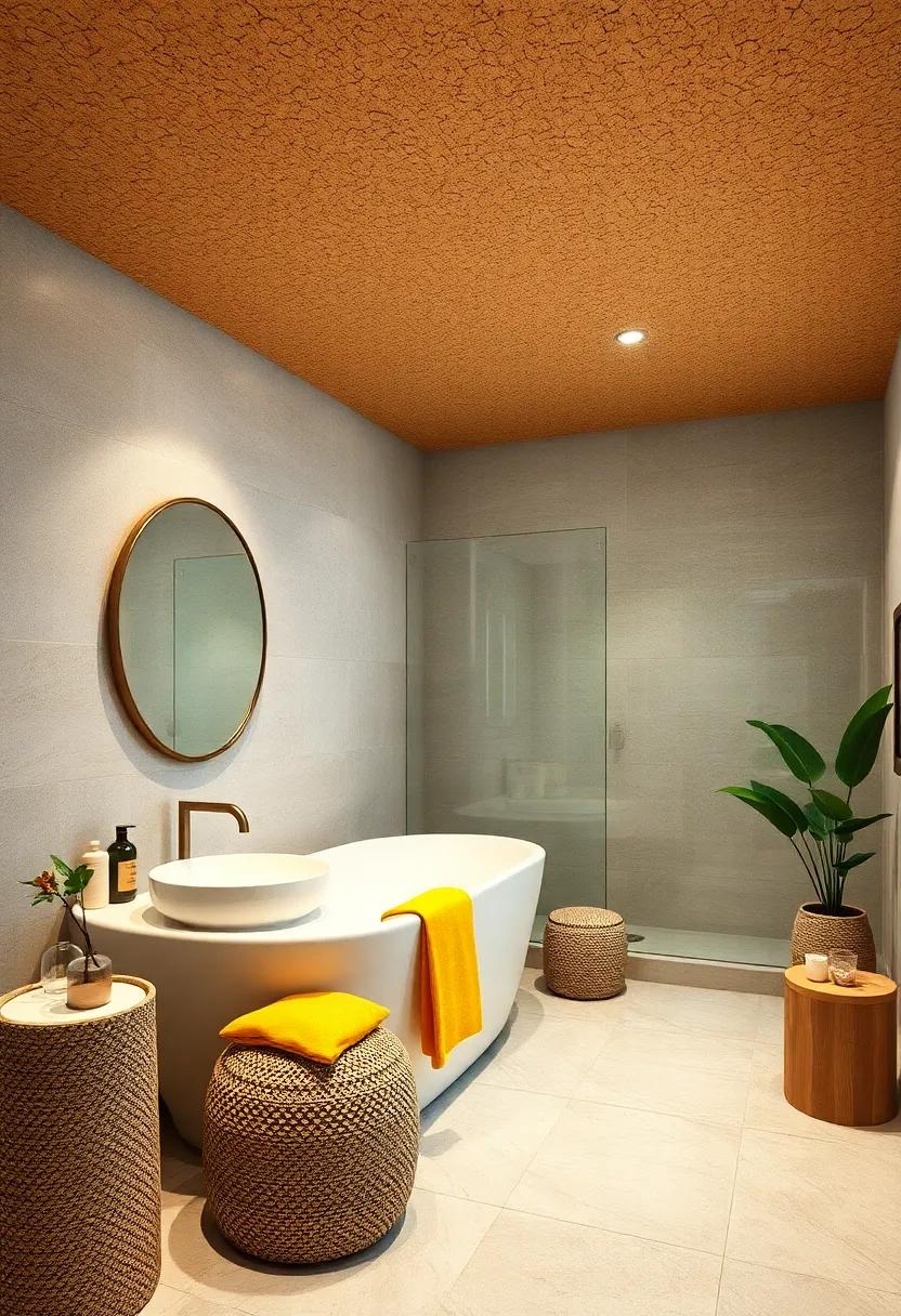 Eco-Friendly Cork: ⁢Utilize cork ⁢as a ceiling⁢ material for a unique,environmentally friendly option that​ offers warmth,texture,and sound absorption