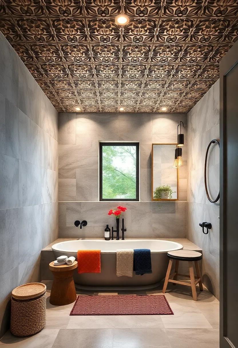 Faux Tin Tiles: Implement faux tin ‍ceiling tiles‌ to​ bring a vintage flair while maintaining a ⁤light ‌and ⁣airy ‌feel, ‌complementing a variety of bathroom styles