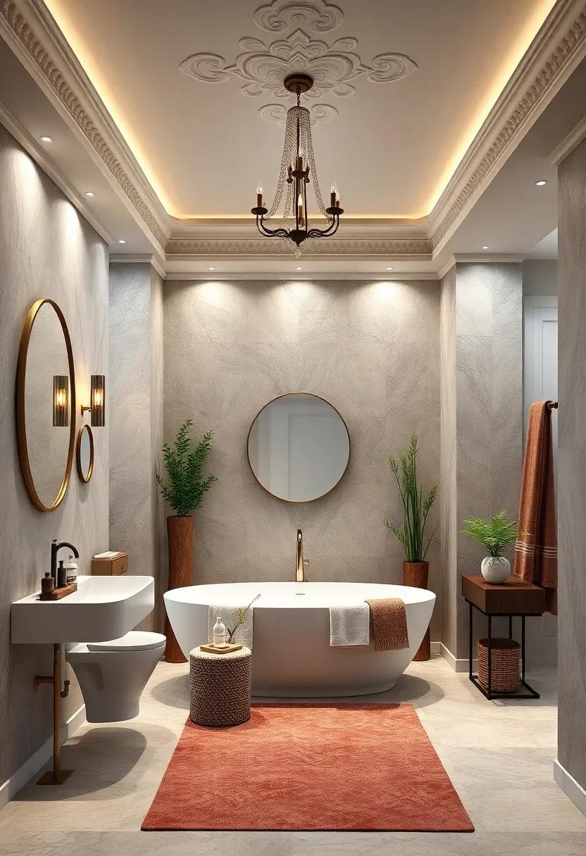 Intricate Crown Molding: Elevate your ceiling‌ with decorative crown molding that adds ⁤architectural interest ⁣and ⁤a touch‌ of sophistication ⁤to your⁤ bathroom