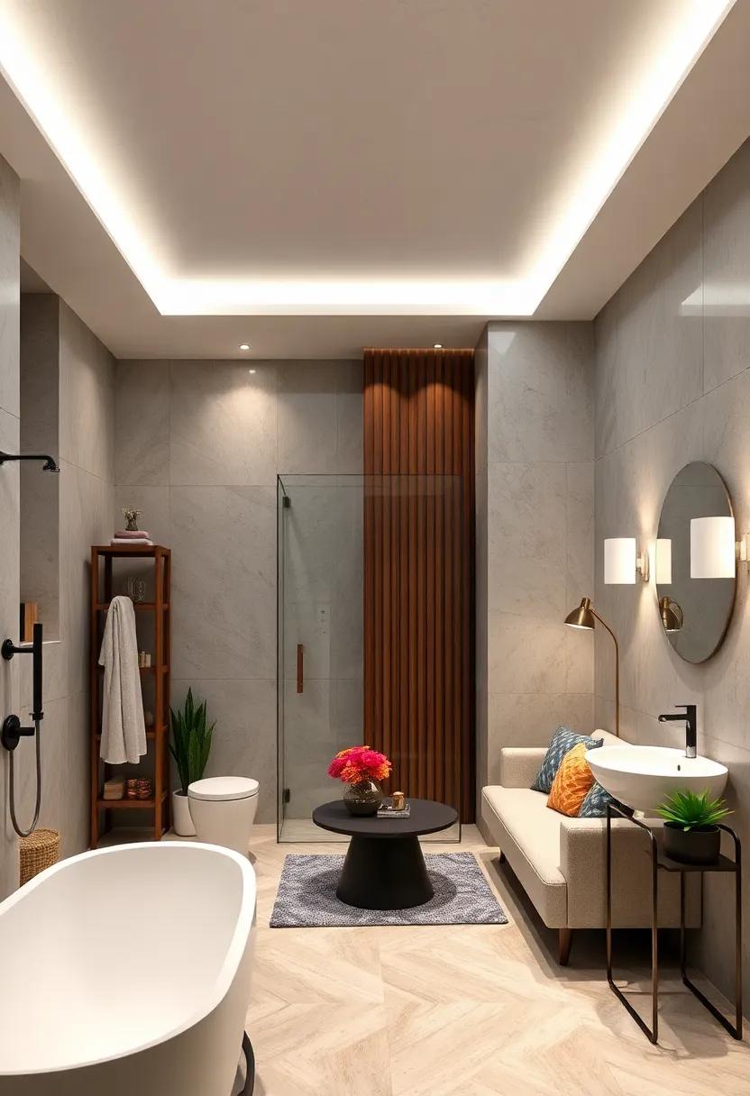 Soft LED Lighting Features: Integrate ⁢soft LED strip lights​ or recessed lighting in⁣ your ceiling design to⁣ create an ambient ‌atmosphere‍ that can be‍ adjusted for⁢ mood