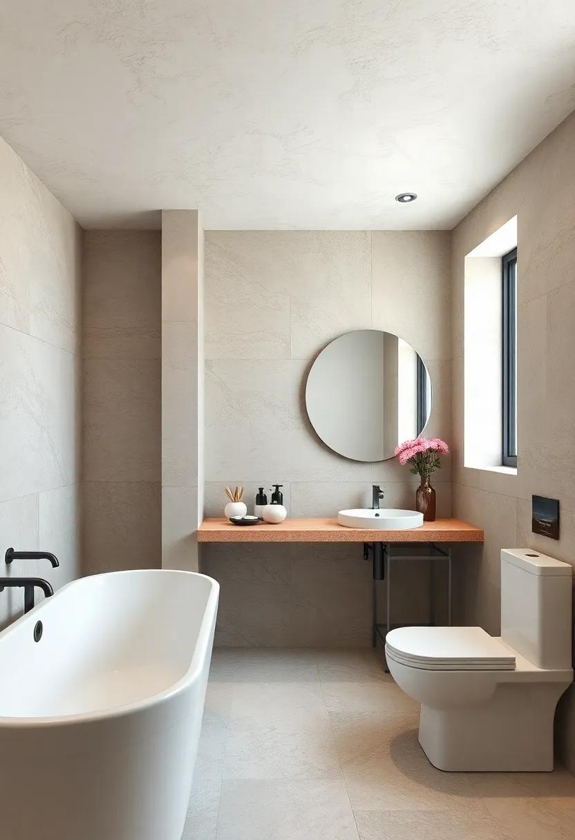 Subtle ‌Textures⁢ with plaster:​ Create a​ wonderfully textured look with plaster finishes that add ‌depth without‍ overwhelming ⁢the small‌ bathroom, making it visually interesting
