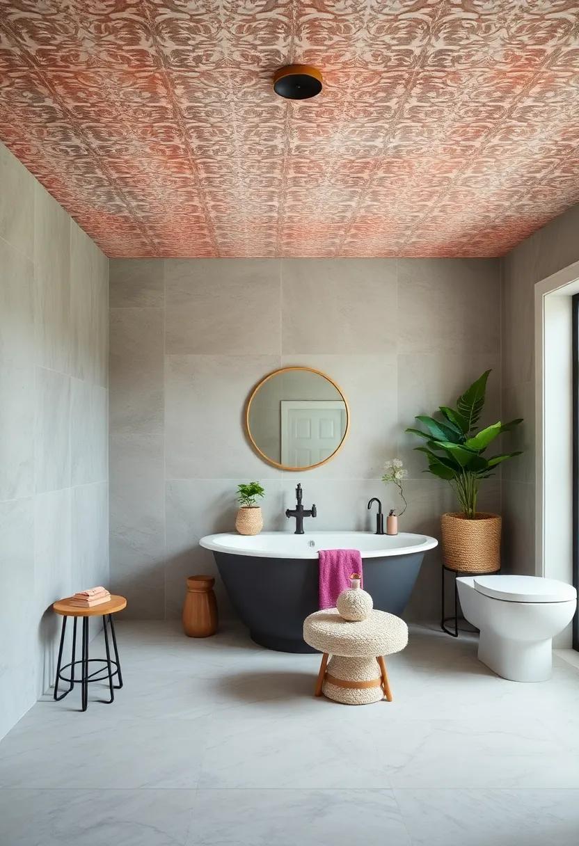 Vintage Wallpaper for⁣ a‍ Bold⁤ Personality: ⁣Choose ‌a vintage ⁢or⁤ patterned wallpaper for your ceiling ‍to add character and ​elevate ⁣the​ aesthetic without overwhelming​ the space