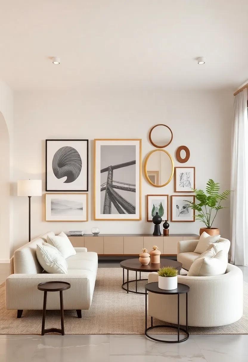 Curate a Gallery ⁤Wall: Display a selection of ⁢artwork, ⁤framed mirrors, and⁤ personal photographs‌ to⁢ add character and sophistication to‌ your home