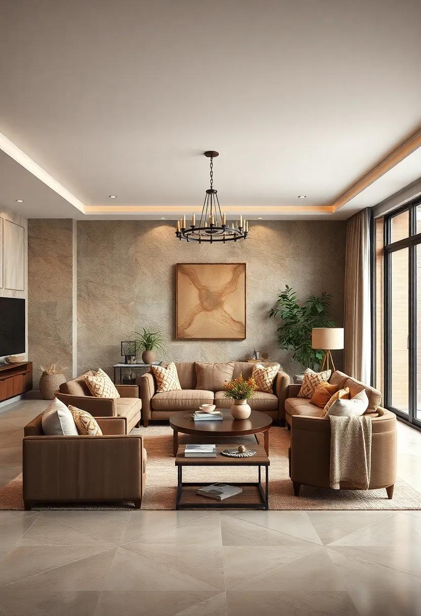 Earthy Color Palette:⁣ Use shades of brown, beige, and cream to develop a harmonious and soothing color‍ scheme