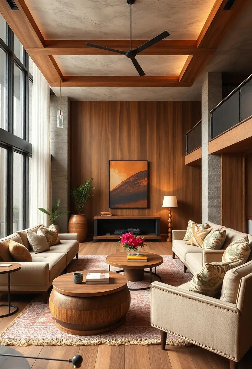 Embrace the Warmth of Wood: ⁢Incorporate rich, wooden furniture pieces to ground your living room in warmth and stability
