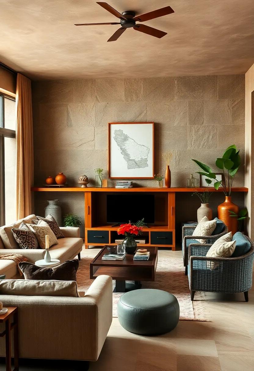 Personal Touches with Artifacts: Add travel memorabilia or locally sourced crafts that make the space uniquely yours