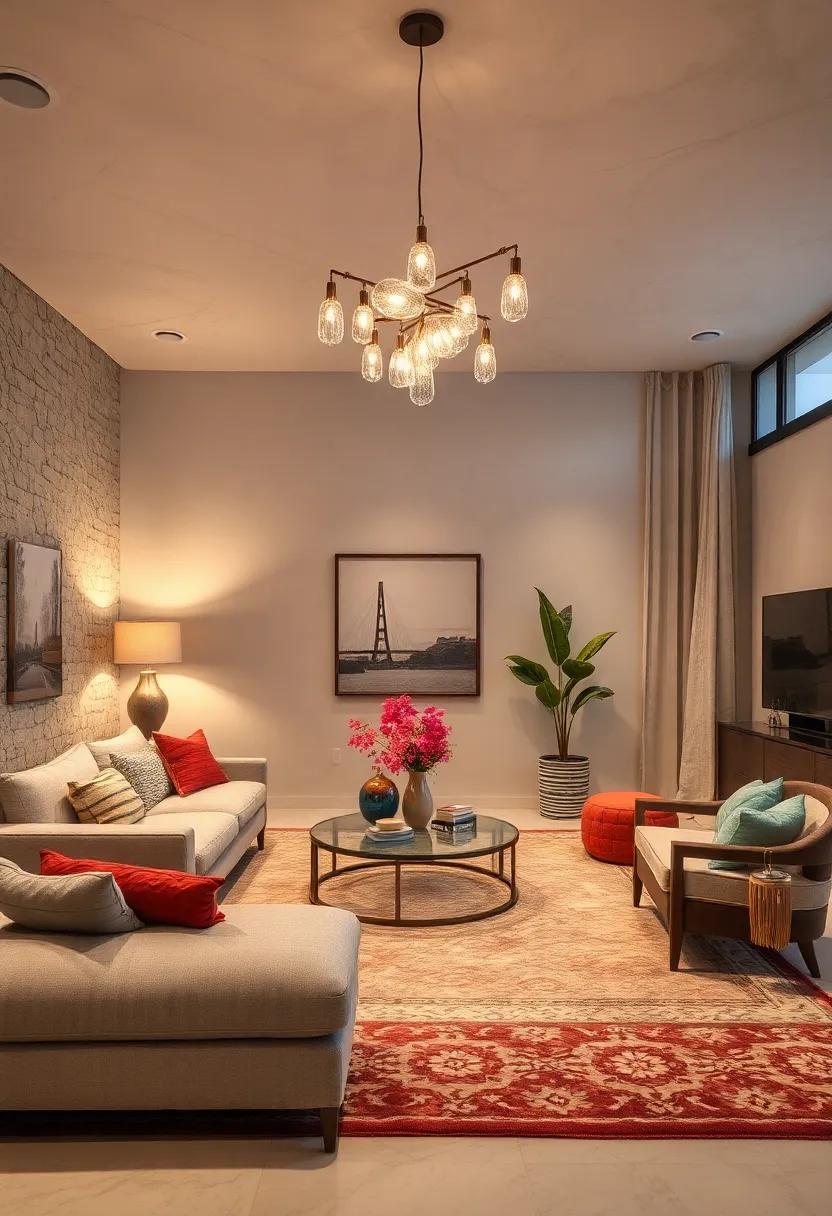 Crystal ​Accents:⁢ Use crystal or acrylic⁤ elements in your lighting fixtures⁤ to reflect​ light beautifully, adding a touch ⁢of ⁣glamor to your living room