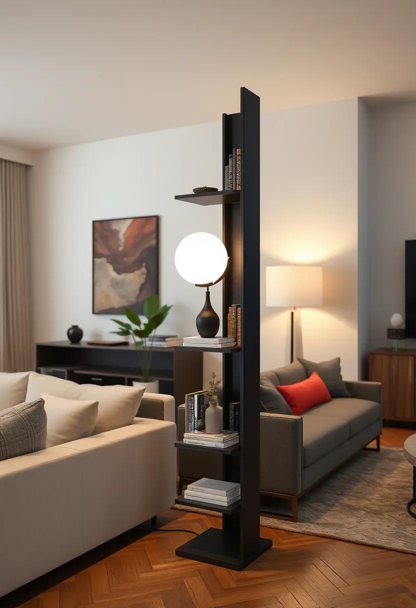 Artistic Floor Lamp ‍with Built-in Bookshelf:⁣ merge art and function ⁤with a sculptural floor lamp‌ that features shelving, making room‍ for both ⁣illumination and ⁢literature