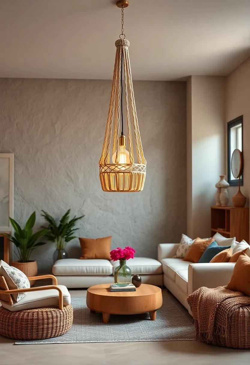 Handmade Macramé Hanging Light: Bring bohemian flair to your home ⁣with intricate macramé that gently ​diffuses light‍ while doubling as a ‌unique⁣ textile art​ piece