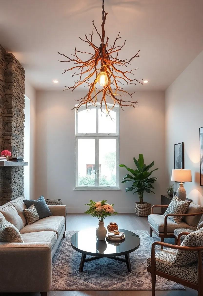 Propped Tree Branch‍ Light: ⁣Bring the⁤ outdoors in⁣ with unique‍ lighting fixtures made⁢ from twisted‍ branches, adding​ an organic and artistic feel to any room