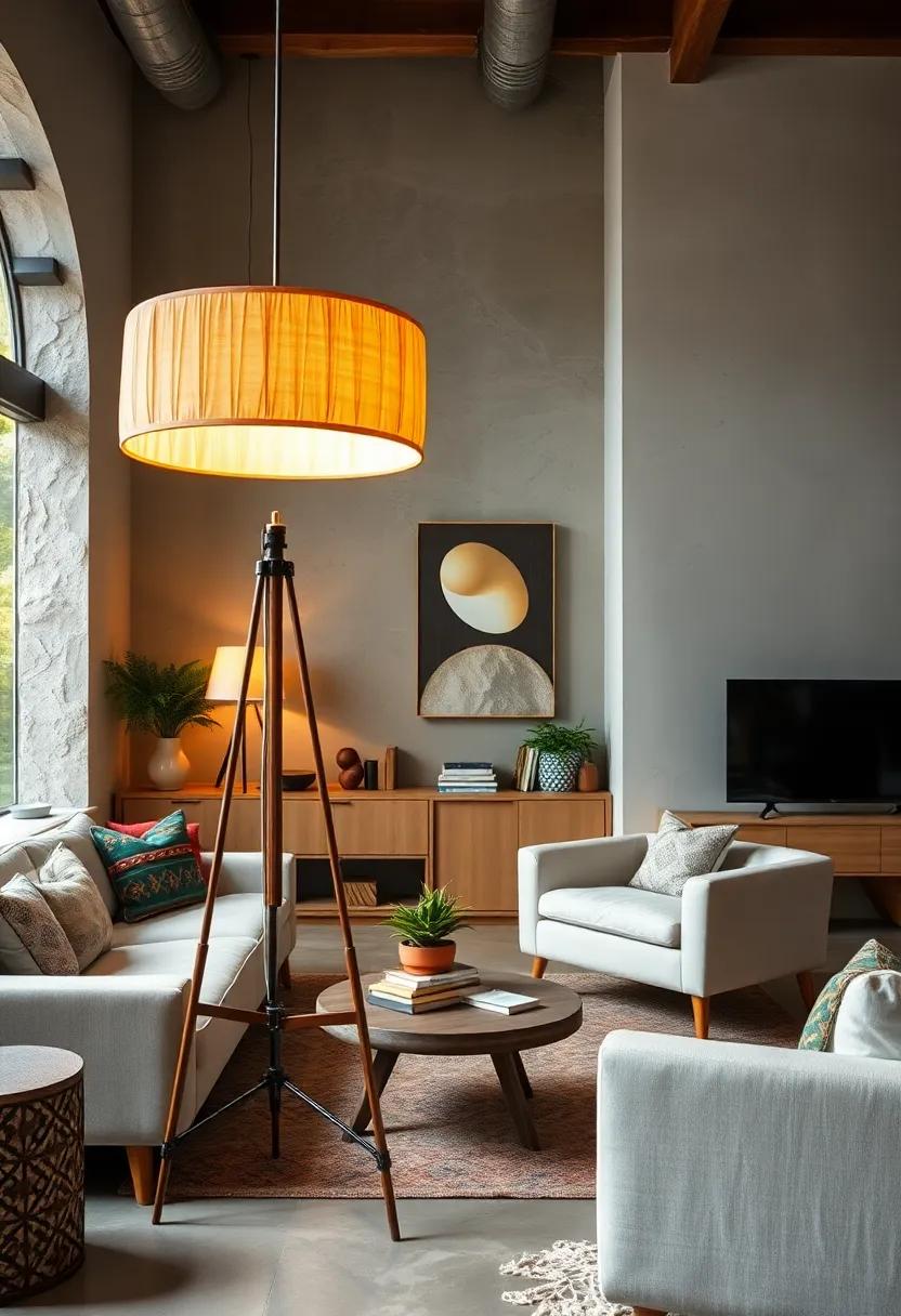 Retro Tripod Floor‌ Lamp: Zoom ⁤back to the mid-20th century with a​ stylish tripod ‌lamp that shines a light ​on effortless vintage aesthetics