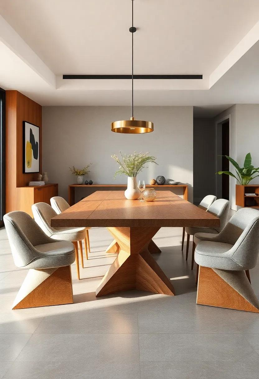 Bold Bases: ⁢A table with creatively designed bases,whether it's sculptural shapes or bold colors,making the supporting element as⁢ striking as the tabletop