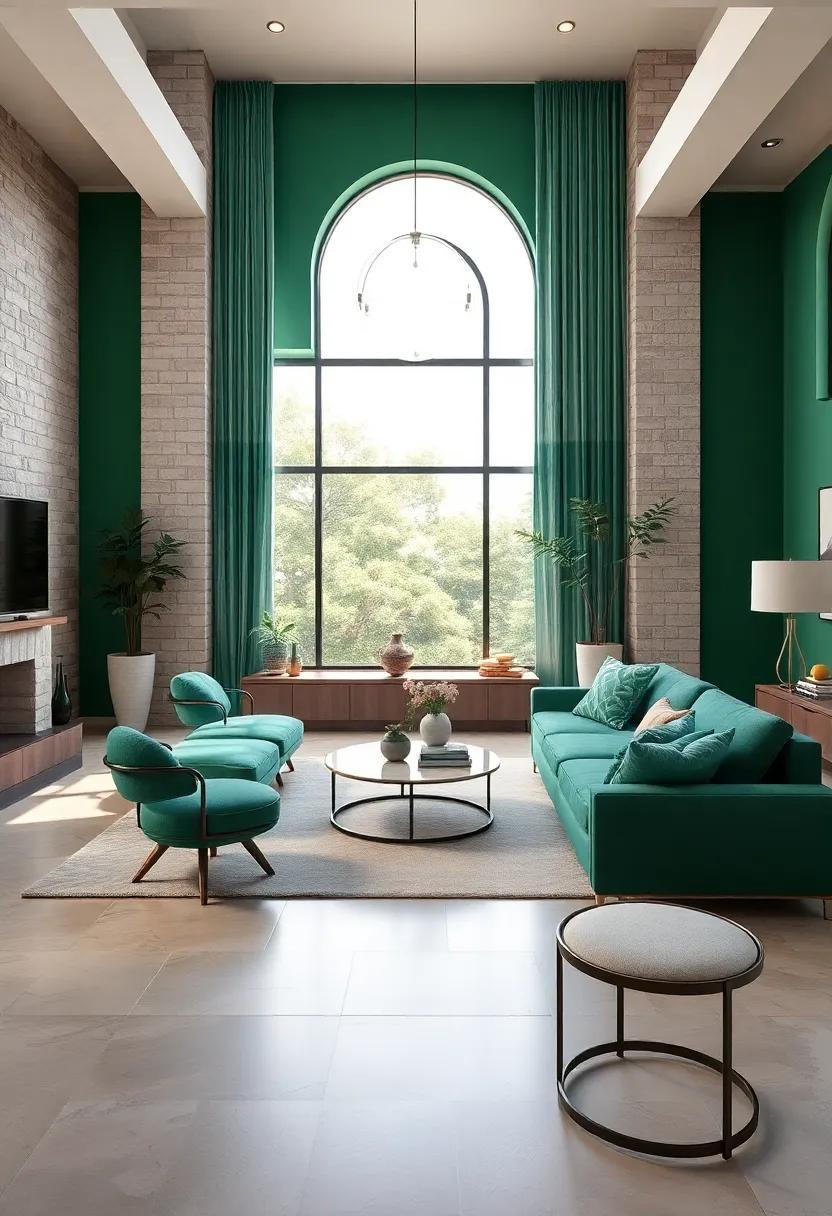 29 Inspiring Ways to Incorporate an Emerald Green Color Scheme in Your Living Room