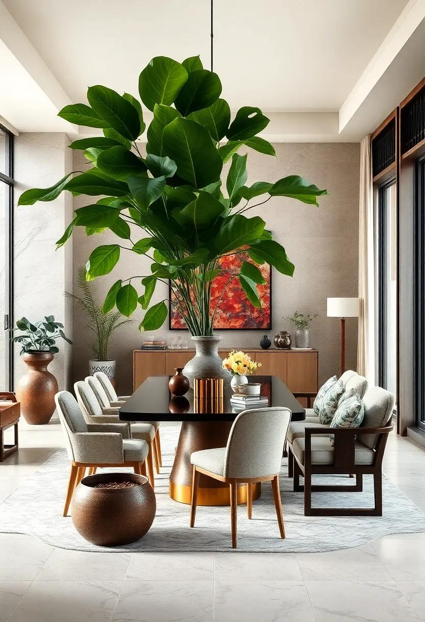 Arrange a Feature Plant: ‌A statement plant like a large fiddle‌ leaf fig⁢ can serve ⁢as a⁤ natural centerpiece, influencing the room's energy