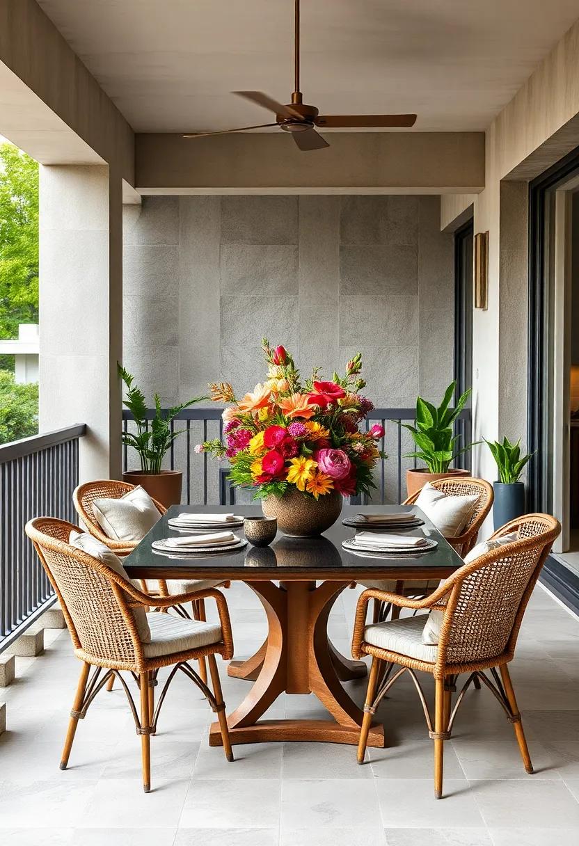 Artistic Centerpiece: Showcase a colorful floral arrangement or a creative sculpture as a bold centerpiece, capturing attention​ and adding a personal ⁢touch ⁢to ‌your outdoor ⁤dining