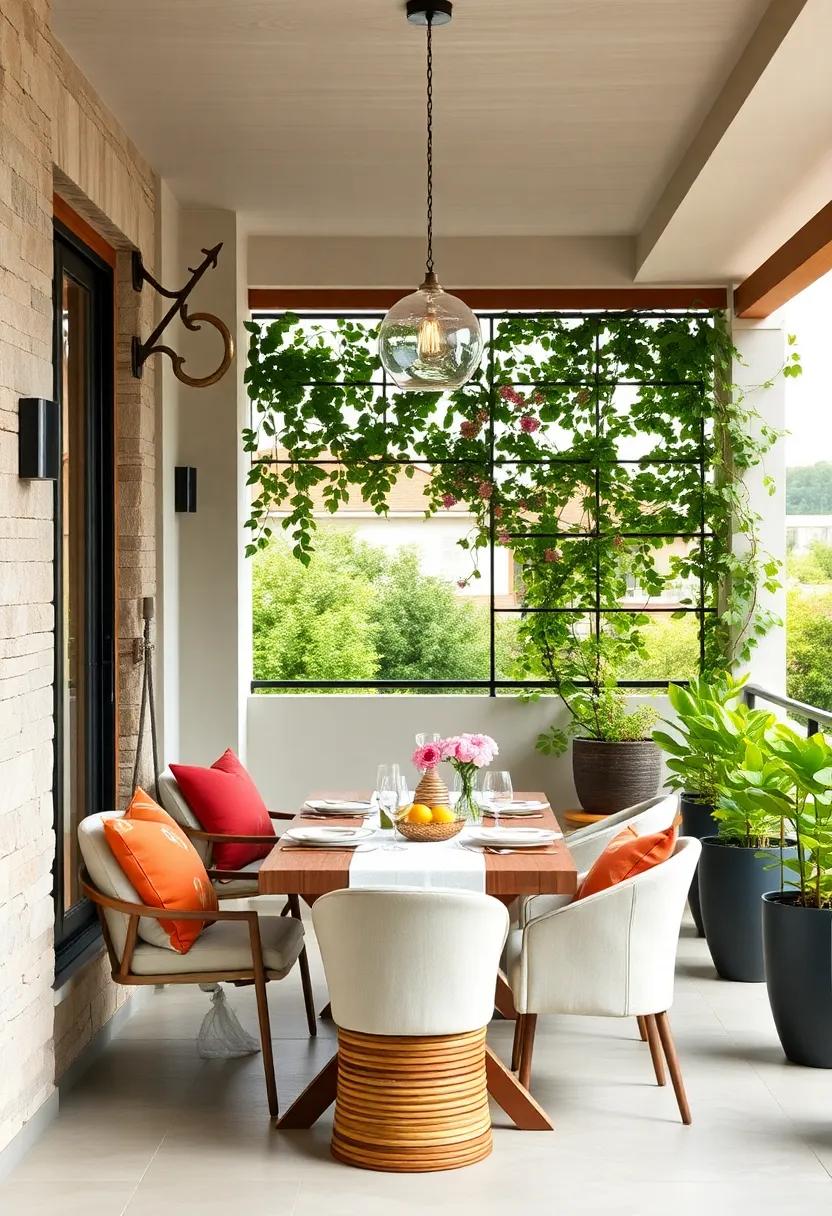 Charming Garden ‍Trellis:‌ Decorate ‍with ⁣a trellis ⁤adorned with climbing plants or flowers, ⁣establishing a⁤ natural, beautiful backdrop for your​ outdoor dining scene