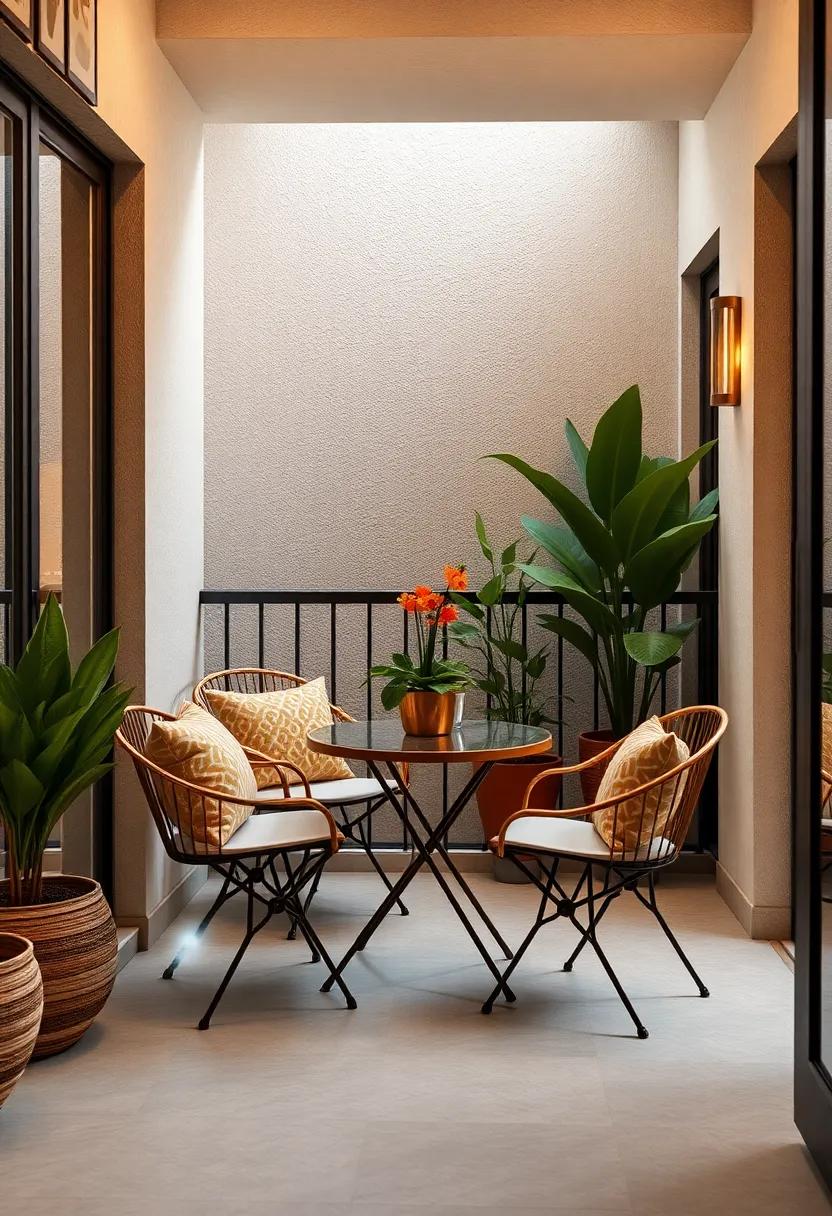 Compact Bistro Set:⁢ Choose‍ a ‌small, elegant bistro set for ‌limited spaces that⁤ still allows ​for intimate ⁢dining experiences ⁢without‍ compromising style