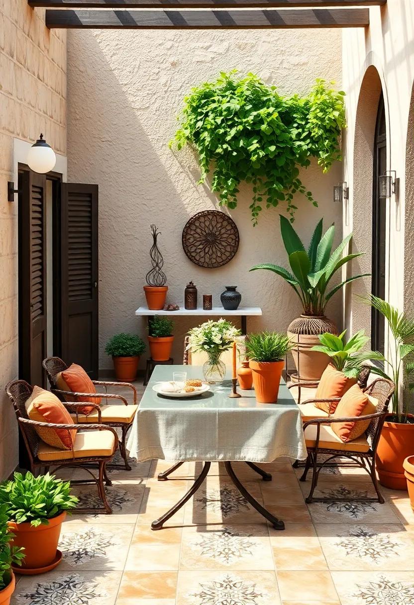 Mediterranean Flair: Embrace‌ a ⁣Mediterranean aesthetic with terracotta⁣ pots, colorful ⁢tiles, and fresh herbs, offering⁢ an inviting ambiance ​reminiscent of coastal‍ retreats