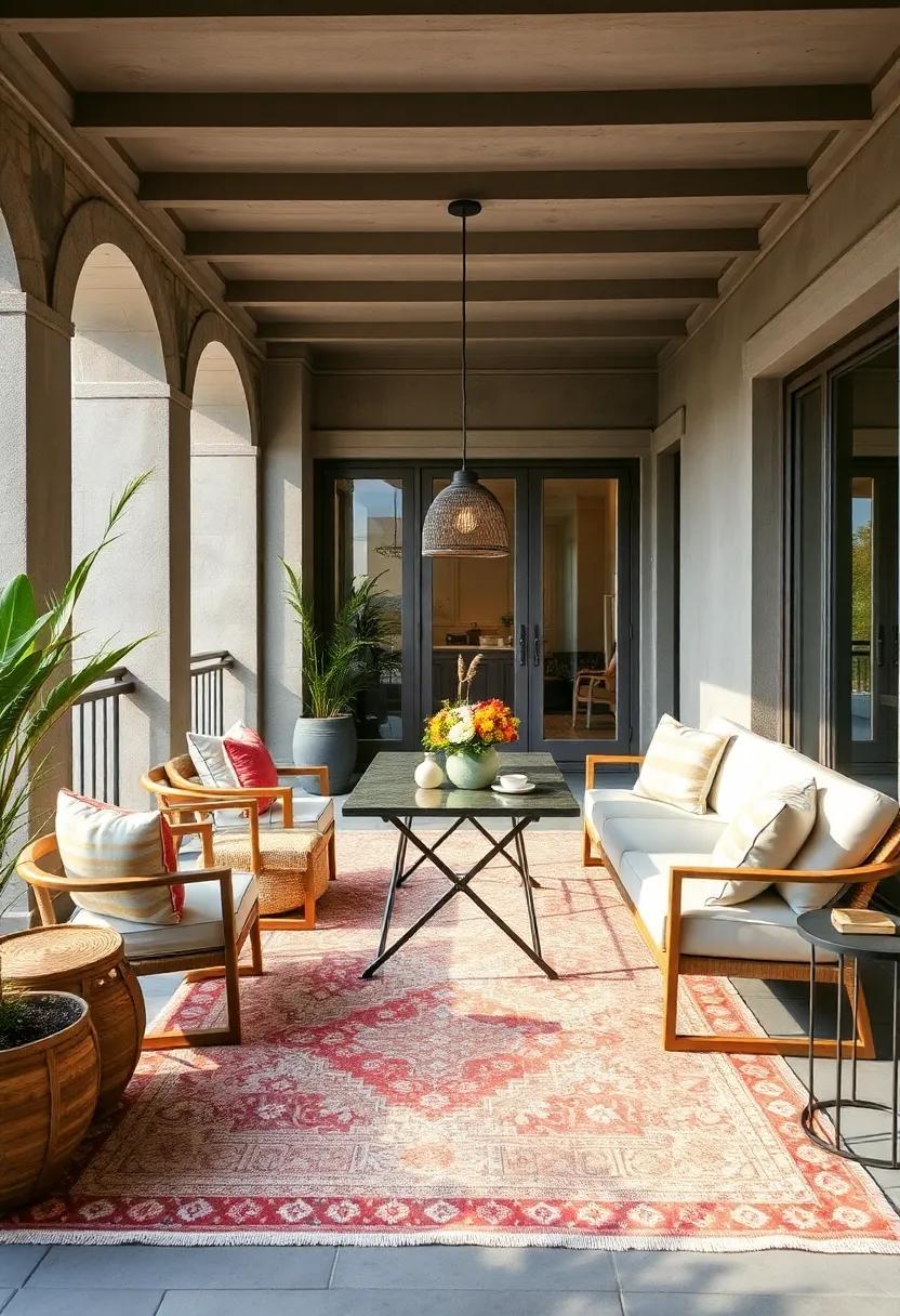 Outdoor Rug: Anchor your dining area⁢ with a durable outdoor rug that adds ​comfort⁢ underfoot⁢ while ​defining the space‌ and adding a splash ⁤of‌ color⁤ or pattern