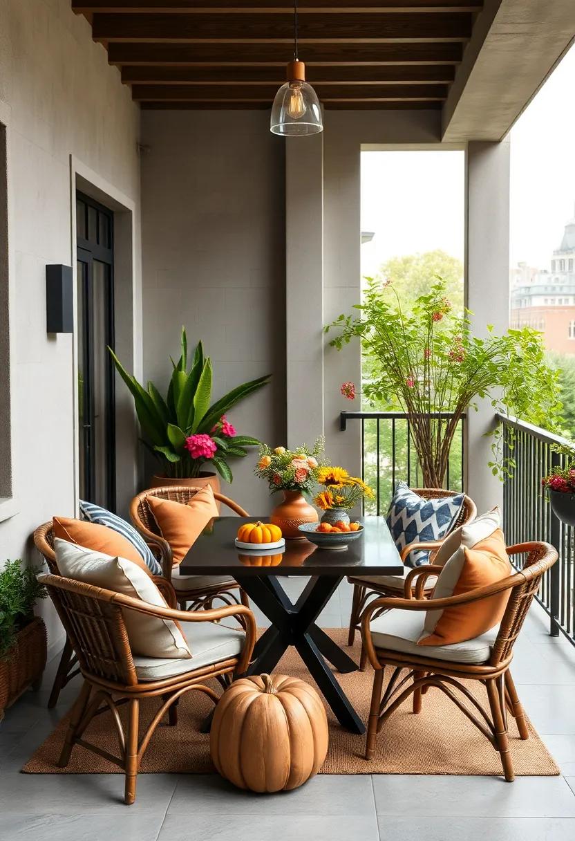 Seasonal⁤ decor: Change your⁤ decor seasonally with⁤ themes like fresh flowers in ⁤spring or pumpkins⁤ in fall, keeping your ‌balcony setup fresh ‍and inspiring throughout‌ the year