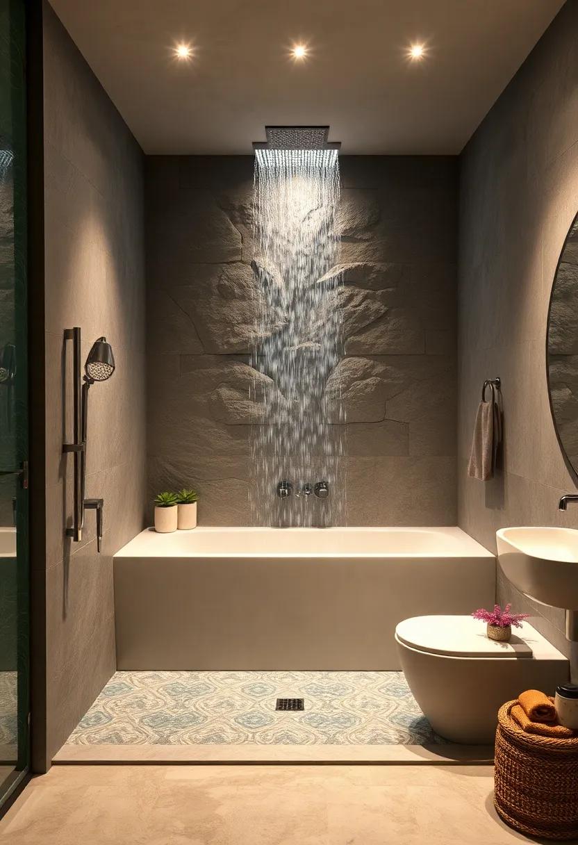 Embrace ​Nature with a ​Rock-Walled waterfall Shower: ⁢Experience the illusion of standing ‌under a natural waterfall,surrounded by​ textured‌ stone walls ⁢that bring the ⁤beauty of⁤ the outdoors⁣ into your ⁤bathroom