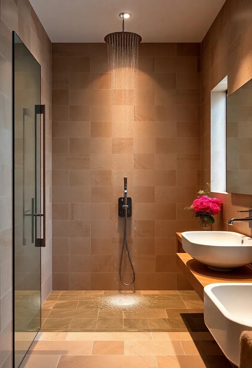 Mediterranean ⁤Influence with ⁢Terracotta Tiles: Bring the warmth of⁤ the Mediterranean into ​your bathroom with terracotta tiles and a⁤ gentle‌ waterfall ⁣that creates a soothing retreat