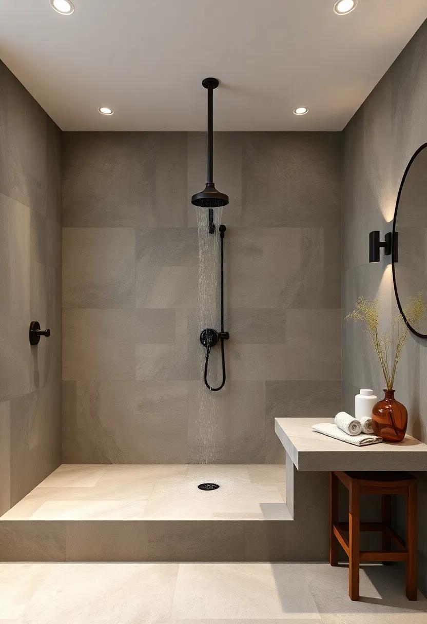 Rustic Retreat with a Vintage Faucet: Combine traditional charm with modern luxury using ‌an antique-style faucet ⁢as the focal point of a waterfall ‌shower that evokes cozy ​cabin vibes