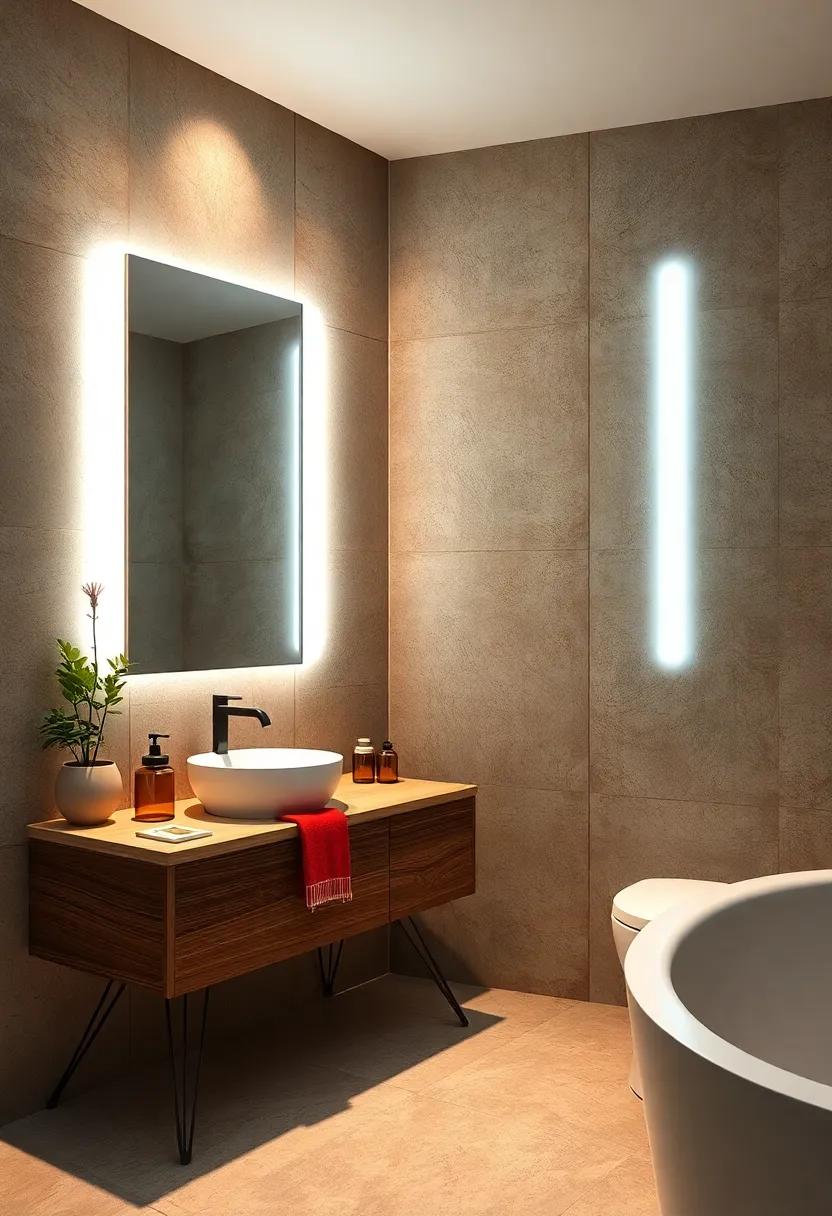 Backlit Mirrors: Create an ethereal glow with⁤ backlit mirrors,seamlessly merging functionality and modern style