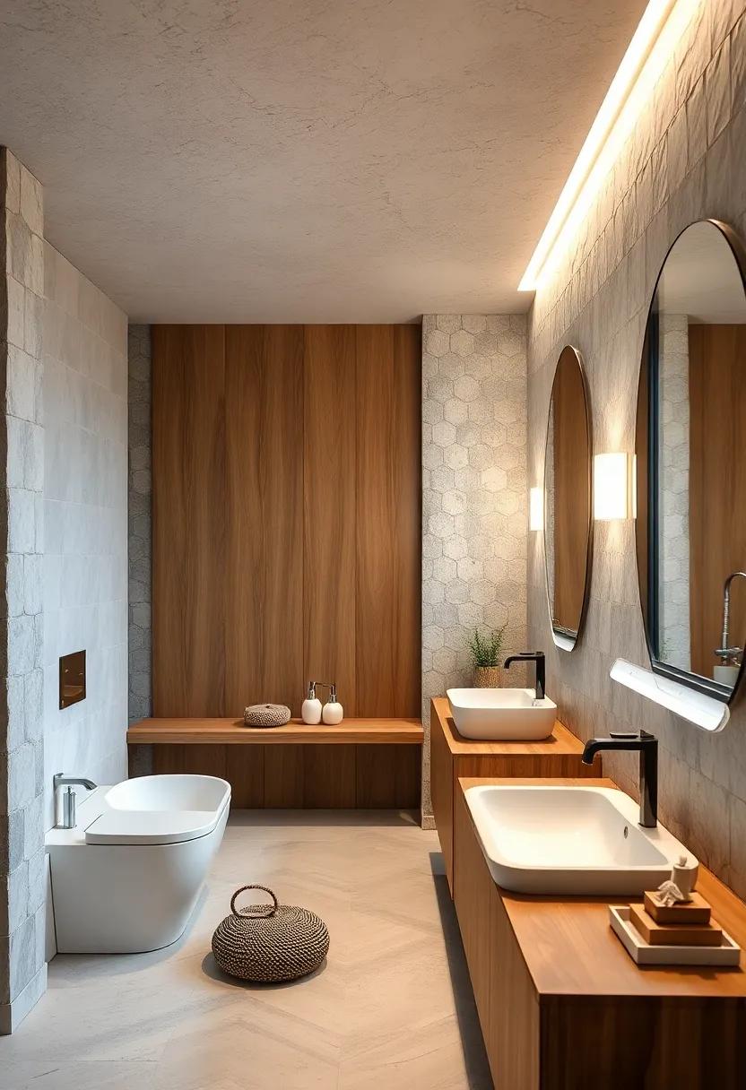 Natural​ Wood ‌Lighting: Bring warmth to your bathroom ​with⁢ natural‍ wood lighting fixtures that pair perfectly with ‌earthy elements