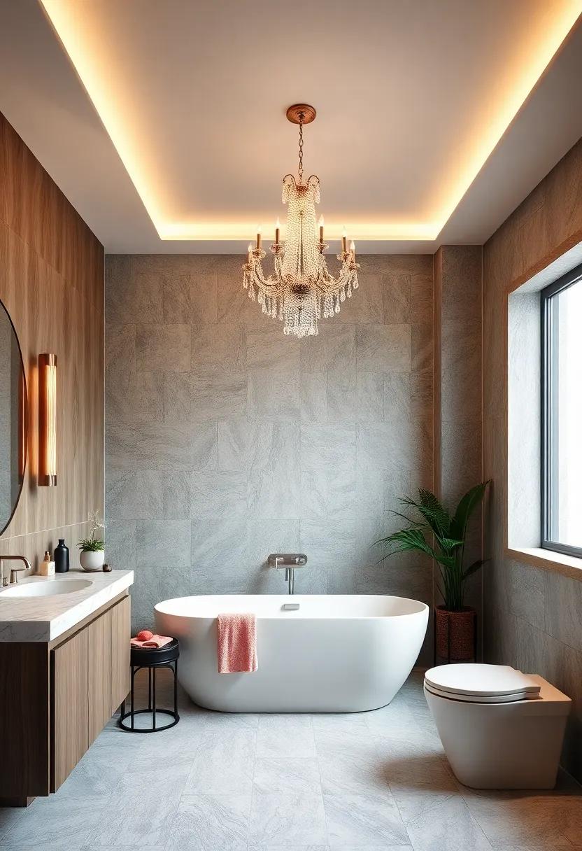 Statement Chandeliers: make a bold statement with a luxurious chandelier,transforming your⁤ bathroom into a ‌lavish retreat