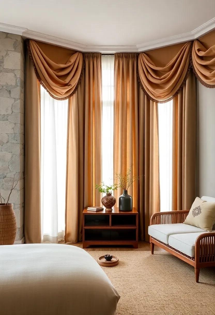 Earthy Tones: Natural⁢ linen curtains with deep-hued embroidered valances offer a calming escape while⁢ adding texture ⁣to organic and ​earthy decor ‌styles