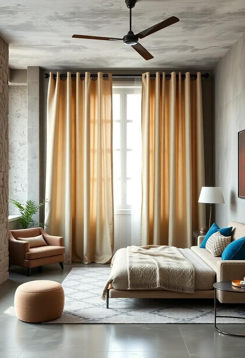 Industrial ​Chic: Use raw, metal curtain ‍rods with sturdy ⁢canvas ‍drapes⁤ and simple fabric valances to embody the ‍edgy aesthetics of an urban loft