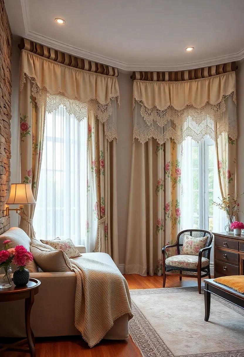 Vintage Charm: Floral‌ print curtains complemented⁣ by scalloped ⁤lace valances evoke a sense ⁤of nostalgia and romance, perfect for a quaint, vintage-inspired⁣ space