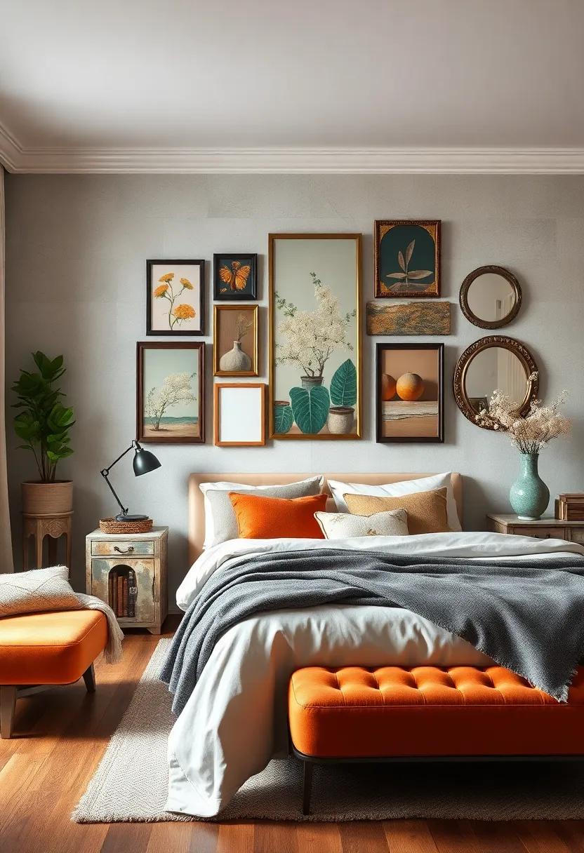 Create an Gallery‍ wall: Arrange vintage⁤ art prints or framed mirrors in a gallery-style layout to add a personal touch ‍and enhance visual interest