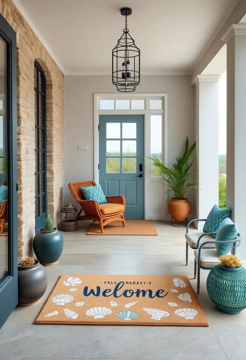 Beachcomber’s welcome Mat: A charming welcome mat⁤ featuring‍ shells or ocean ‌quotes greets guests with coastal warmth right‌ at the ⁢door