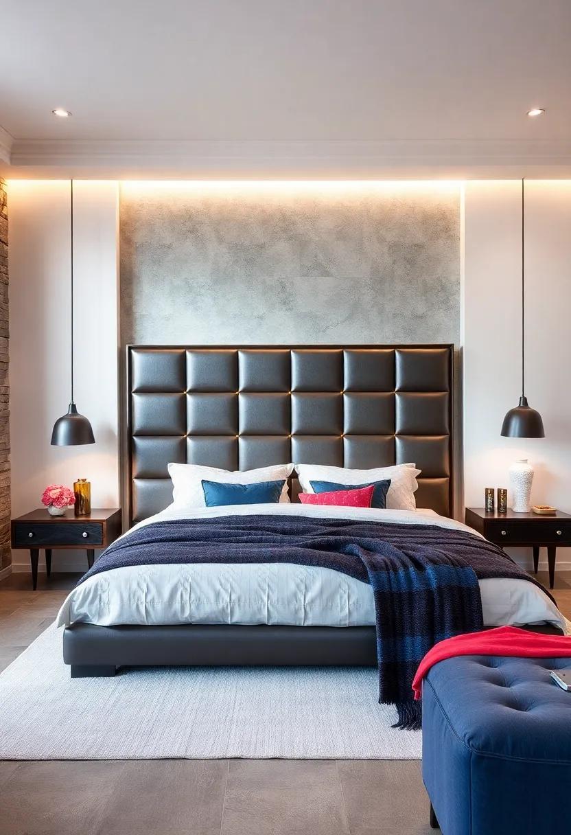 Faux Leather Finishes: Opt for a faux leather headboard for a sleek and​ luxurious look without the ‍upkeep of real​ leather