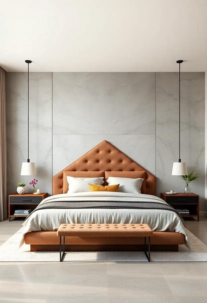 Go for Geometric Shapes: Choose a headboard featuring sleek, geometric designs to add an element of modern sophistication