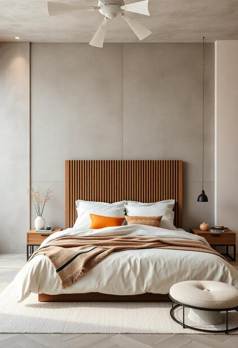 Simple Slatted Designs: Go for⁢ a⁢ slatted wooden headboard that combines simplicity with a touch of modern ‍charm