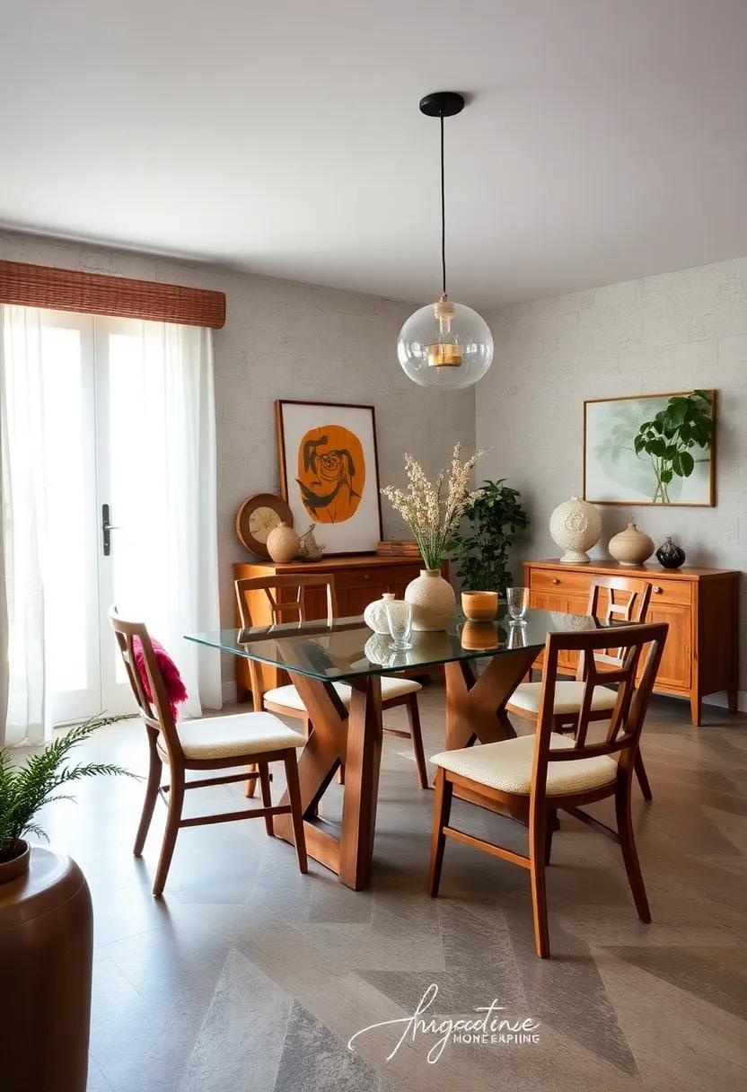 Chic Glass-Top Dining Table Paired with Vintage Ladder Back Chairs: Merging ⁢eras to⁤ create a ⁤dining area ​that's⁤ both fun and ⁤functional