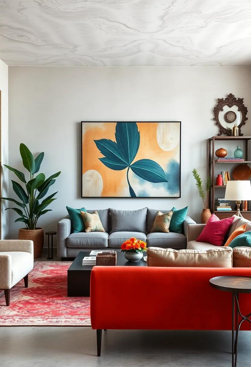 Statement Wall Art with Complementary accent⁤ Furniture: ⁣Transform any wall into a gallery while reinforcing your eclectic ‍décor style