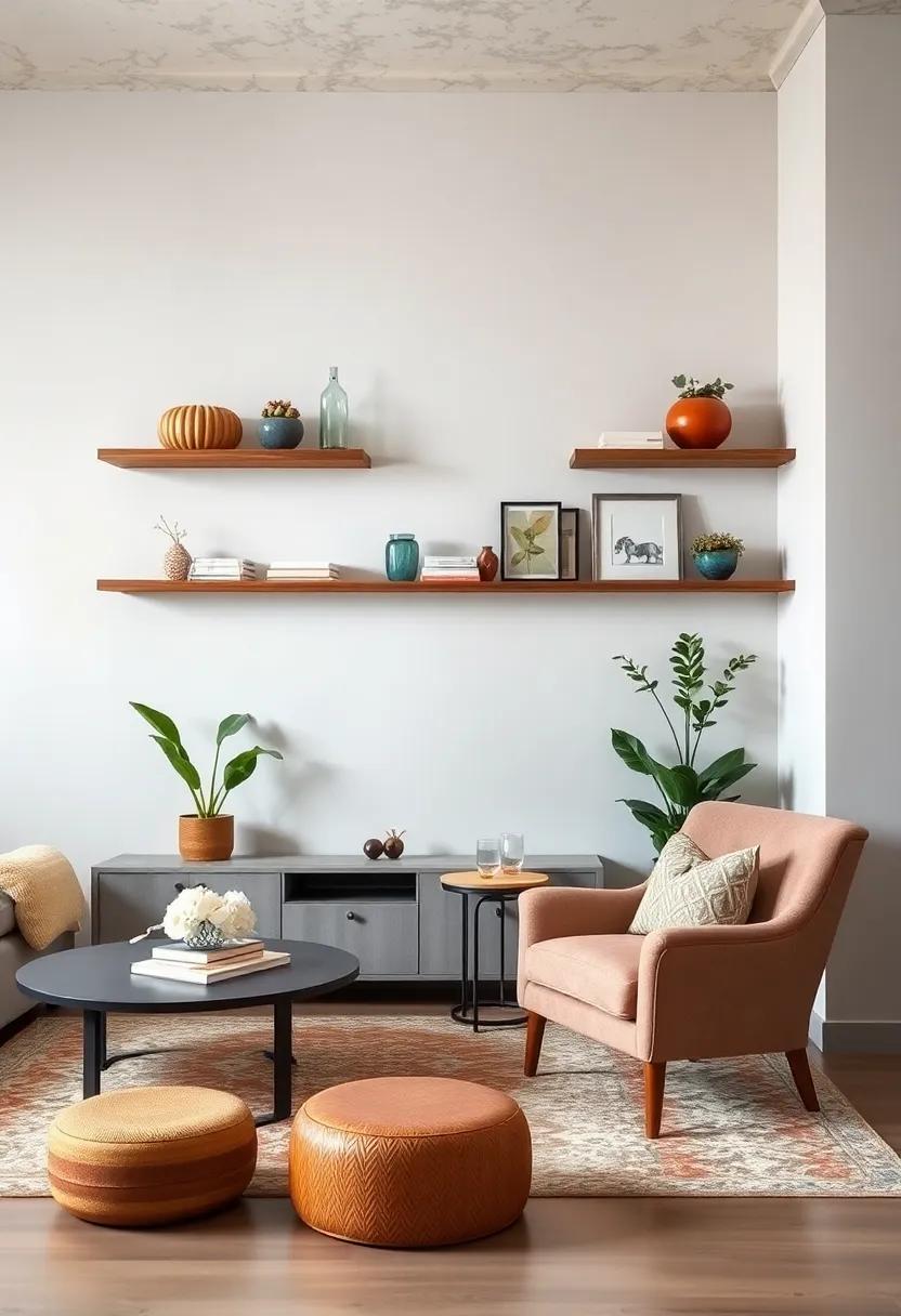 Floating Shelves Offset by a Plush ⁤Armchair: Utilizing ‍vertical space while creating a reading haven‍ in⁤ a corner