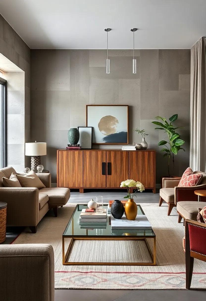 Art Deco Sideboard Paired with ‍a Minimalist Coffee Table: Bridging​ bold glamour and sleek simplicity, this combo invites admiration
