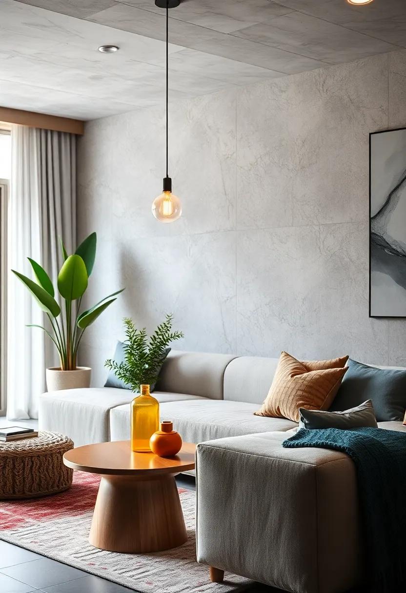 Pendant Illumination: Integrate a side ‌table with built-in lighting, creating a practical and atmospheric centerpiece for⁤ your seating‍ area