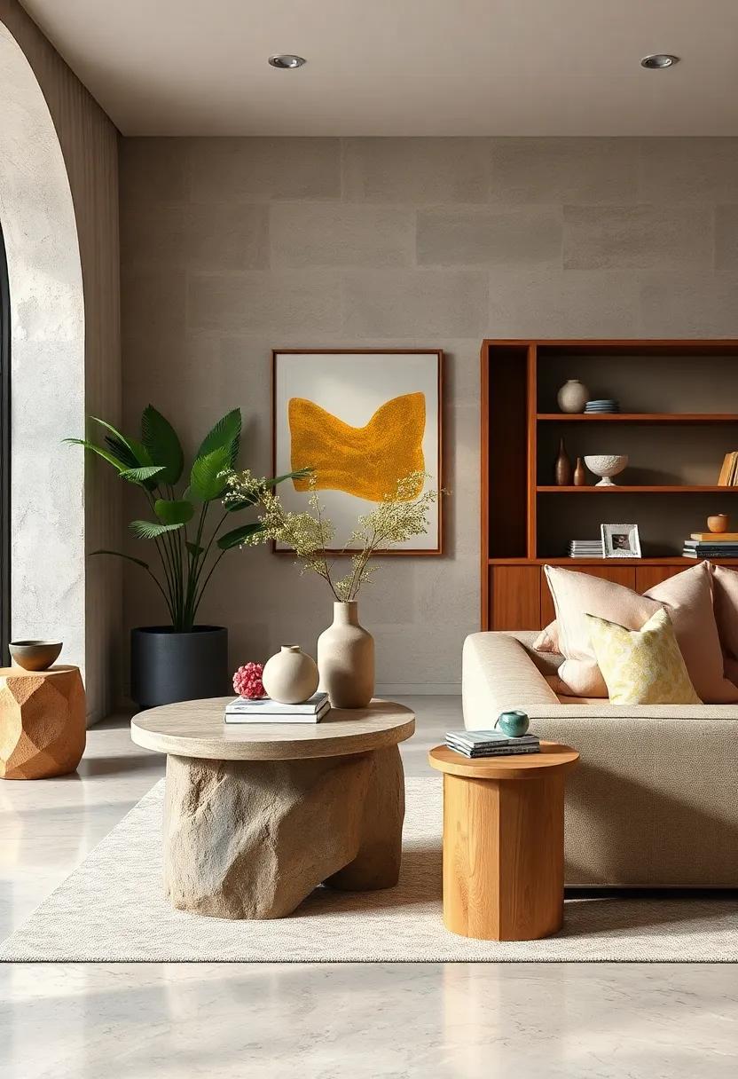 Rustic ⁢Luxe: Merge luxury with a rustic⁢ vibe through side tables ​that feature ⁢elegant finishes and natural,raw ⁢materials