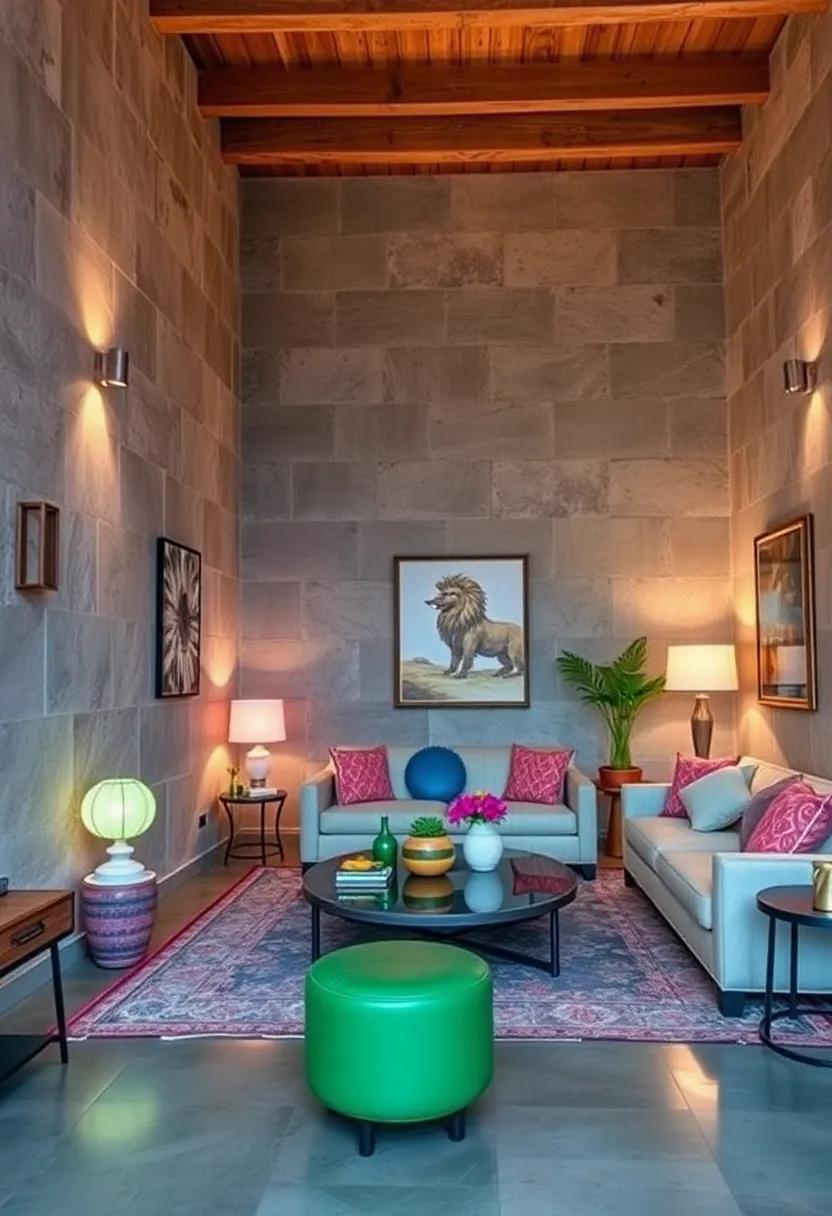 Layered Lighting: Use ‌different⁤ sources of ‍lighting, including floor lamps, table lamps, and sconces, in vibrant shades to create a multi-dimensional ambiance