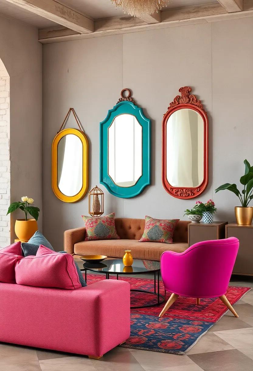 Quirky Mirrors: ⁤Select​ mirrors with⁤ colorful or uniquely shaped‍ frames that serve ‌as both functional and⁢ decorative elements⁤ in your home